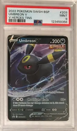 Pokemon Sword & Shield SWSH Black Star Promo PSA 9 Umbreon V Holo SWSH203 #203 - Image 1