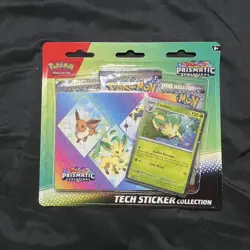 Pokemon Prismatic Evolutions Tech Sticker Collection & Leafeon Promo, New Sealed - Image 1