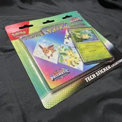 Pokemon Prismatic Evolutions Tech Sticker Collection & Leafeon Promo, New Sealed - Image 3