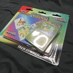Pokemon Prismatic Evolutions Tech Sticker Collection & Leafeon Promo, New Sealed - Image 4