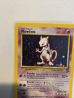 2000 Pokemon Set 2 Mewtwo Holo #10/130 With Swirl 🌀 NM/LP 🔥 - Image 2