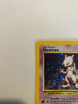 2000 Pokemon Set 2 Mewtwo Holo #10/130 With Swirl 🌀 NM/LP 🔥 - Image 4