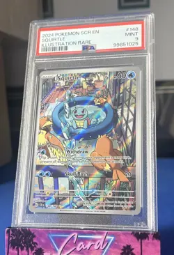 Squirtle Illustration Rare Pokemon SV07: Stellar Crown PSA 9 MINT - Image 1