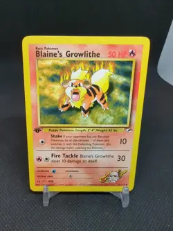 2000 Pokemon Gym Heroes 1st Edition 35/132 Blaine's Growlithe - Image 1