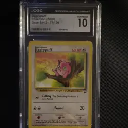 Pokemon TCG Jigglypuff 77/130 Base Set 2 Common Regular CGC 10 English (2000) - Image 1