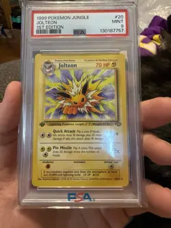 1999 Pokemon Jungle - Jolteon - First 1st Edition - #20/64 - PSA 9 Non Holo - Image 1