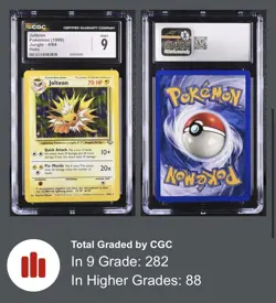 Pokemon TCG Jolteon Jungle 4/64 Unlimited Holo Rare 1999 CGC 9 MINT - Image 1