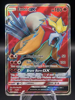 Entei GX 71/73 -- Pokemon TCG Shining Legends Full Art Holo Ultra Rare - Image 1
