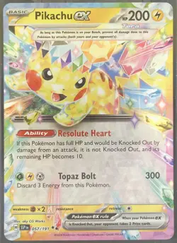 Pikachu Ex - 57/191 Double Rare SV:08 Surging Sparks Pokemon TCG - Image 1