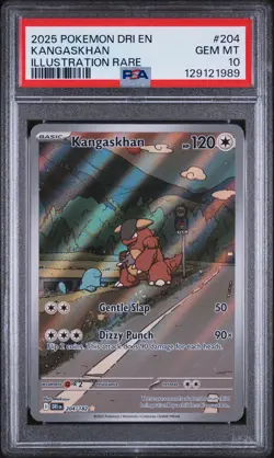 2025 POKEMON DRI EN-DESTINED RIVALS ILLUSTRATION RARE #204 KANGASKHAN PSA 10 - Image 1