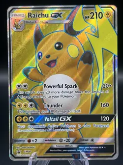 Raichu GX SM90 Full Art Pokemon Sun & Moon Shining Legends Promo Near Mint - Image 1