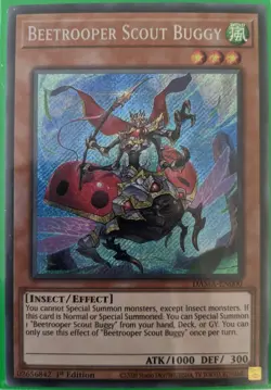 YuGiOh Beetrooper Scout Buggy Secret Rare 1st Edition DAMA-EN000 NM - Image 1