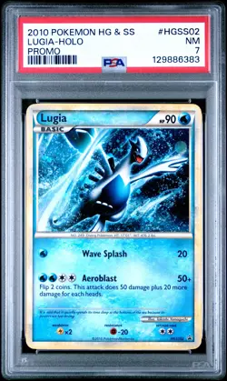 2010 POKEMON HEARTGOLD & SOULSILVER PROMO #HGSS02 LUGIA-HOLO PSA 7 - Image 1