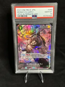 PSA 10 One Piece Japanese Monkey D. Luffy Alt Art OP04-090 Kingdoms of Intrigue - Image 1