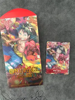 ONE PIECE Card Game 1x Monkey D. Luffy P-001 Chinese New Year Promo Card Sealed - Image 2