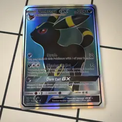 Pokemon Umbreon GX Full Art Holo Ultra Rare SM Base Set 142/149 Trading Card - Image 1