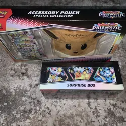 Pokemon Prismatic Evolutions Eevee Pouch box and Surprise Box, Tcg, New & sealed - Image 2