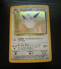 No-Symbol- Pokemon WIGGLYTUFF JUNGLE Set 16/64 HOLO RARE Error/Misprint - DMG/HP - Image 1