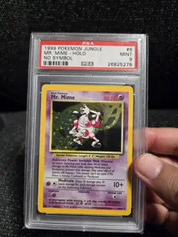 PSA 9 MINT Mr. Mime 6/64 No Symbol Error Jungle Set Holo Rare Pokemon Card Game - Image 1