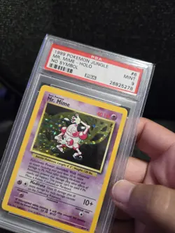 PSA 9 MINT Mr. Mime 6/64 No Symbol Error Jungle Set Holo Rare Pokemon Card Game - Image 5