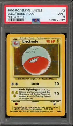 Pokemon Electrode Jungle Holo Rare #2 NO SET SYMBOL ERROR PSA 9 Mint - Image 1