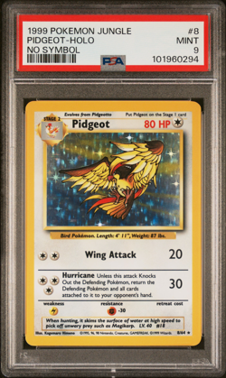 1999 POKEMON JUNGLE #8 PIDGEOT-HOLO NO SYMBOL PSA 9 - Image 1