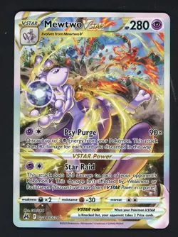 Pokemon TCG Crown Zenith Mewtwo Vstar GG44/GG70 Galarian Gallery Holo - Image 1