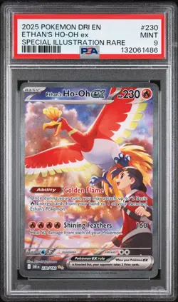 2025 Pokemon DRI En Ethan's Ho-Oh Ex Special Illustration Rare #230 PSA 9 Mint - Image 1