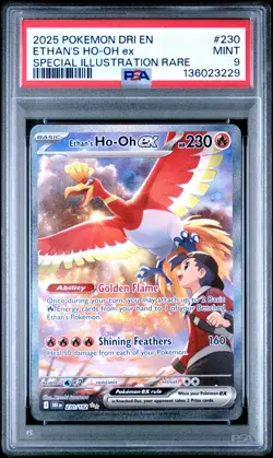 2025 POKEMON DRI SPECIAL ILLUSTRATION RARE #230 ETHAN'S HO-OH EX PSA 9 - Image 1