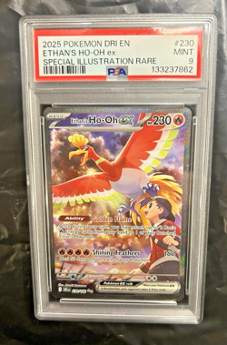 230/182 2025 POKEMON DRI SPECIAL ILLUSTRATION RARE #230 ETHAN'S HO-OH EX PSA 9 - Image 1
