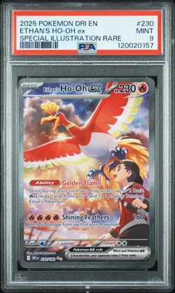 2025 POKEMON DRI SPECIAL ILLUSTRATION RARE #230 ETHAN'S HO-OH EX PSA 9 - Image 1