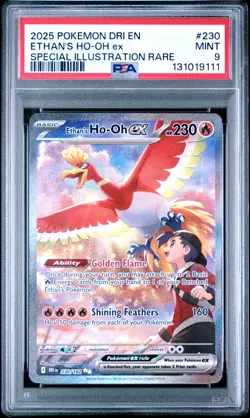 2025 POKEMON DRI SPECIAL ILLUSTRATION RARE #230 ETHAN'S HO-OH EX PSA 9 - Image 1