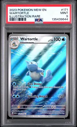 2023 POKEMON MEW EN-151 ILLUSTRATION RARE #171 WARTORTLE PSA 9 - Image 1