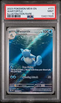 2023 POKEMON MEW EN-151 ILLUSTRATION RARE #171 WARTORTLE PSA 9 - Image 1