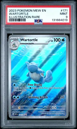 2023 POKEMON MEW EN-151 ILLUSTRATION RARE #171 WARTORTLE PSA 9 - Image 1