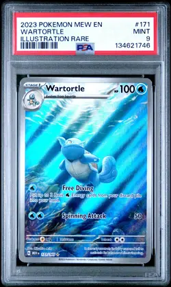 2023 POKEMON MEW EN-151 ILLUSTRATION RARE #171 WARTORTLE PSA 9 - Image 1