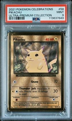 Pokemon PSA 9 Pikachu #58 Metal Card Celebrations Ultra Premium Collection ENG - Image 2