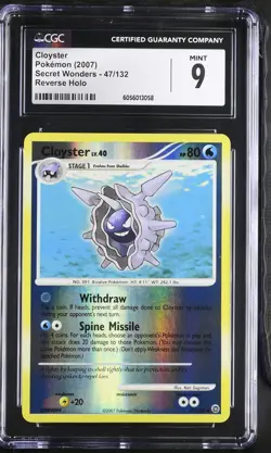 CGC 9 MINT Cloyster 2007 Secret Wonders 47/132 Reverse Holo Pokemon Card - Image 1