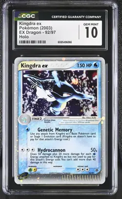CGC 10 GEM MINT Kingdra ex 2003 EX Dragon 92/97 Holo Pokemon Card - Image 1