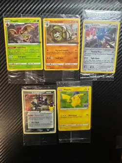 LOT OF 5 Sealed Pokemon Cards Gamestop Flapple, Sandaconda, Pikachu *BTX - Image 1