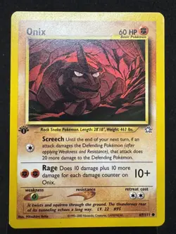 Onix 69/111 - 1st Edition Regular - Neo Genesis Pokemon Card LP/MP - Image 1
