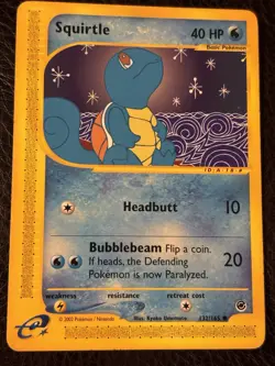 Squirtle 132/165 Expedition Base Set E-Reader Pokemon Card | Non-Holo | 2002 - Image 1