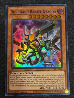 Yu-Gi-Oh Card - LDS1-EN076 - DESPERADO BARREL DRAGON (Blue) (ultra rare holo) NM - Image 1