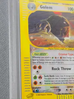 Golem Crystal Holo, ENG 148/144 Skyridge PSA5 EX SWIRL psa 5 /nobgs no charizard - Image 2