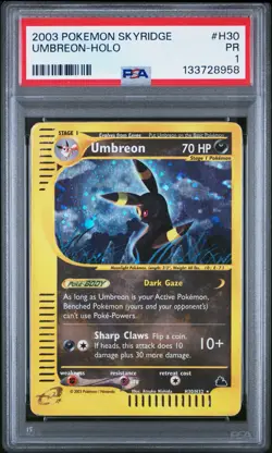 PSA 1 Umbreon Skyridge Holo H30/H32 Graded Pokemon Card - Image 1