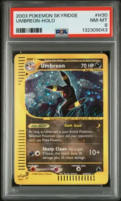 PSA 8 Umbreon Holo Skyridge H30/H32 Graded Pokemon Card - Image 1