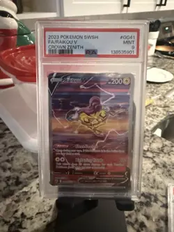 Raikou v Pokemon TCG Crown Zenith Holo Full Art Ultra Rare Card GG41/GG70 PSA 9 - Image 1