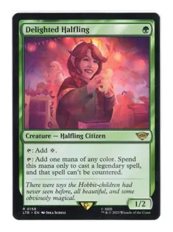 1x MTG Delighted Halfling - Universes Beyond: The Lord of the Rings (LTR) #158 - Image 1