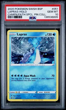 Pokemon Sword & Shield Promo Lapras Cosmos Holo SWSH051 PSA 10 Gem Mint NEW CERT - Image 1