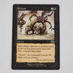 MTG Exhume Urza's Saga Magic the Gathering LP Card Black Sorcery Vintage #134 - Image 1